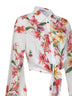 Blusa annodata in vita Lei in cotone stampa floreale bianco