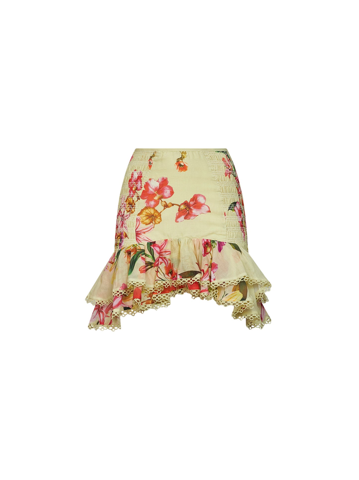 Minigonna Lush in cotone stampa floreale giallo