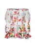 White floral-print cotton Azurea off-the-shoulder mini dress