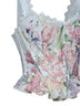 Light blue floral-print cotton Floret bustier top