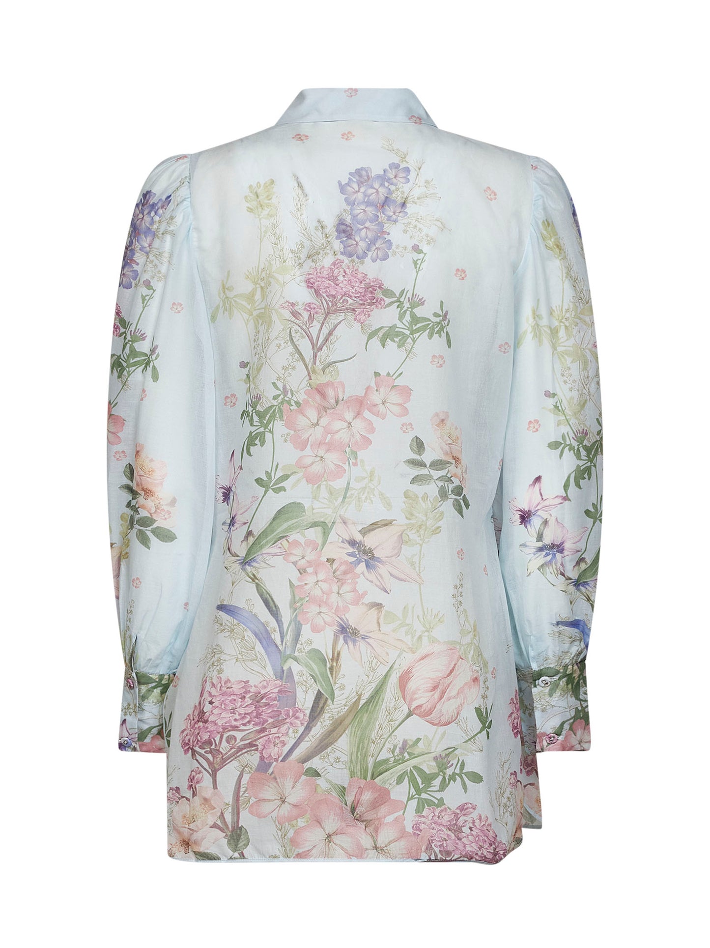 Blusa Aster in misto cotone stampato azzurro