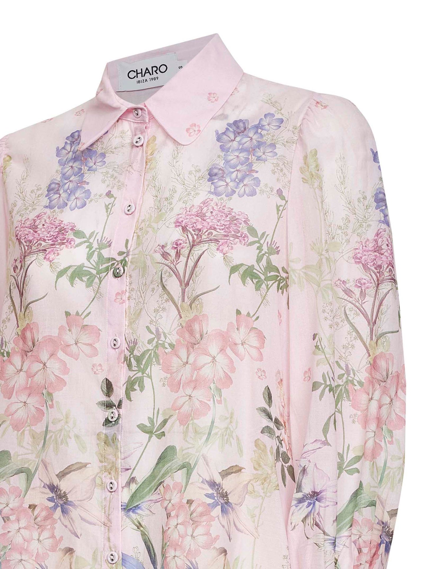 Pink printed cotton blend Aster blouse