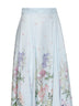 Light blue printed cotton blend Ventine long skirt