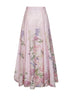 Pink printed cotton blend Ventine long skirt