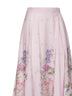 Pink printed cotton blend Ventine long skirt