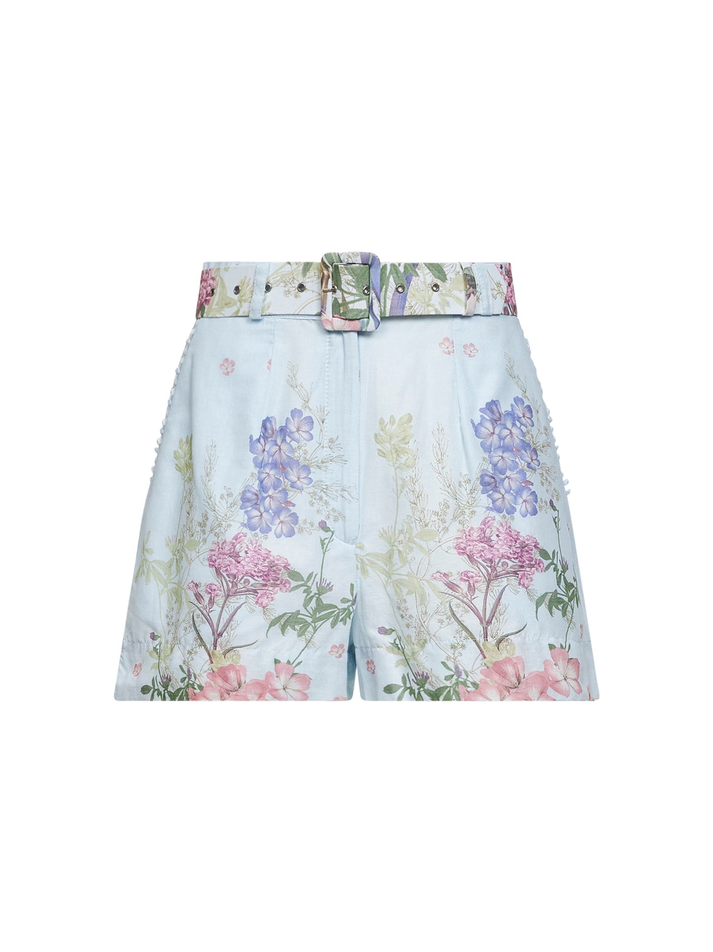 Shorts con cintura Pansy in misto cotone stampato azzurro