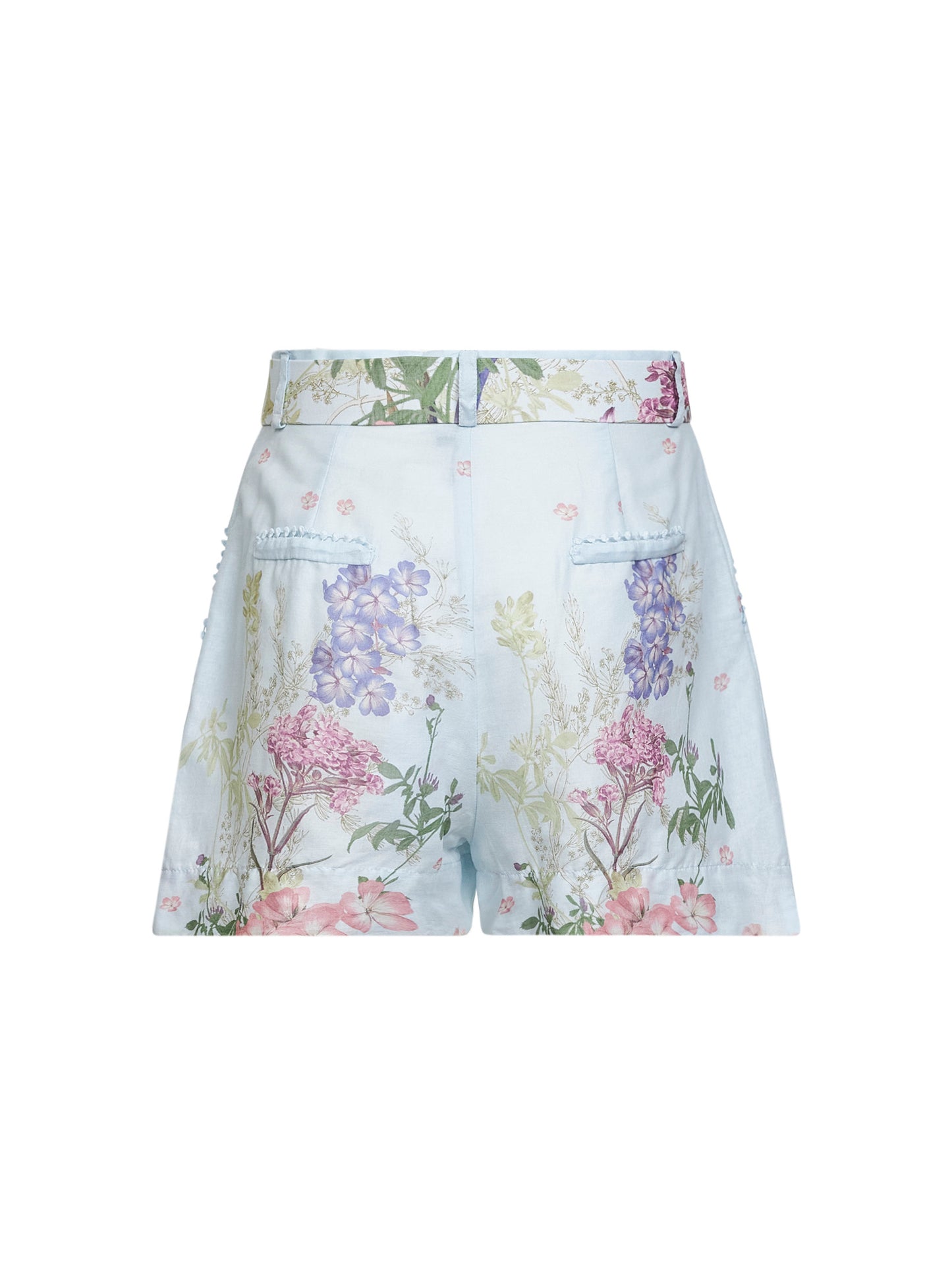 Shorts con cintura Pansy in misto cotone stampato azzurro