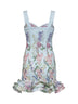 Light blue printed cotton blend Sunil bustier mini dress