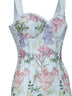 Light blue printed cotton blend Sunil bustier mini dress