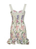 Miniabito bustier Sunil in misto cotone stampato crema