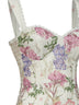 Miniabito bustier Sunil in misto cotone stampato crema