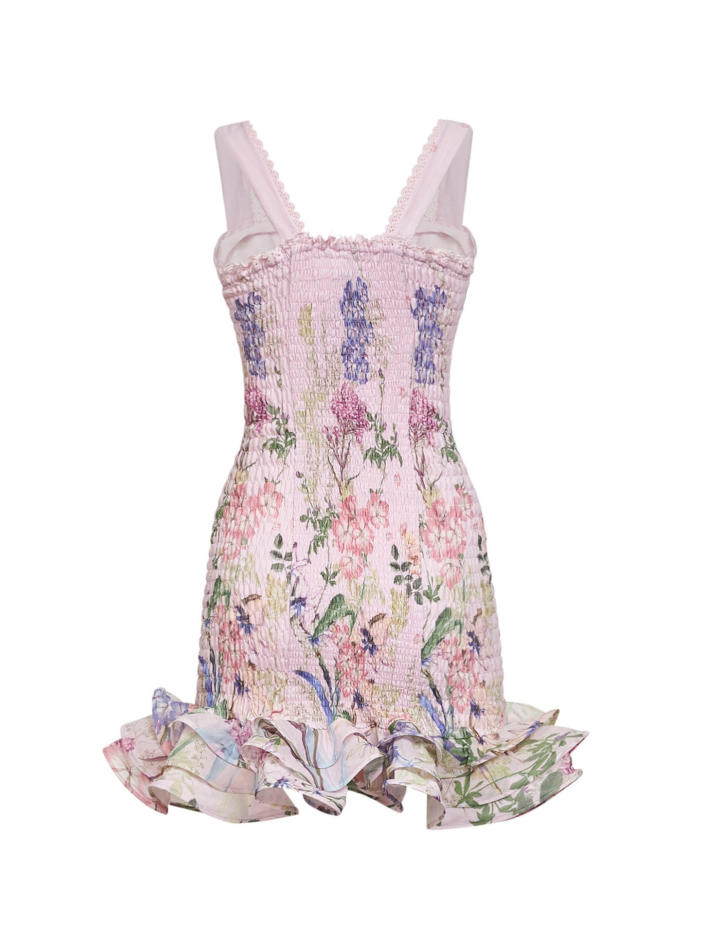 Miniabito bustier Sunil in misto cotone stampato rosa