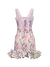 Miniabito bustier Sunil in misto cotone stampato rosa