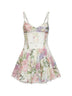 Cream printed cotton blend Gardenia mini dress