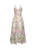 Cream printed cotton blend Iraso belted long dress