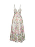 Cream printed cotton blend Iraso belted long dress