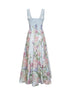 Abito lungo Crissy in misto cotone stampato azzurro