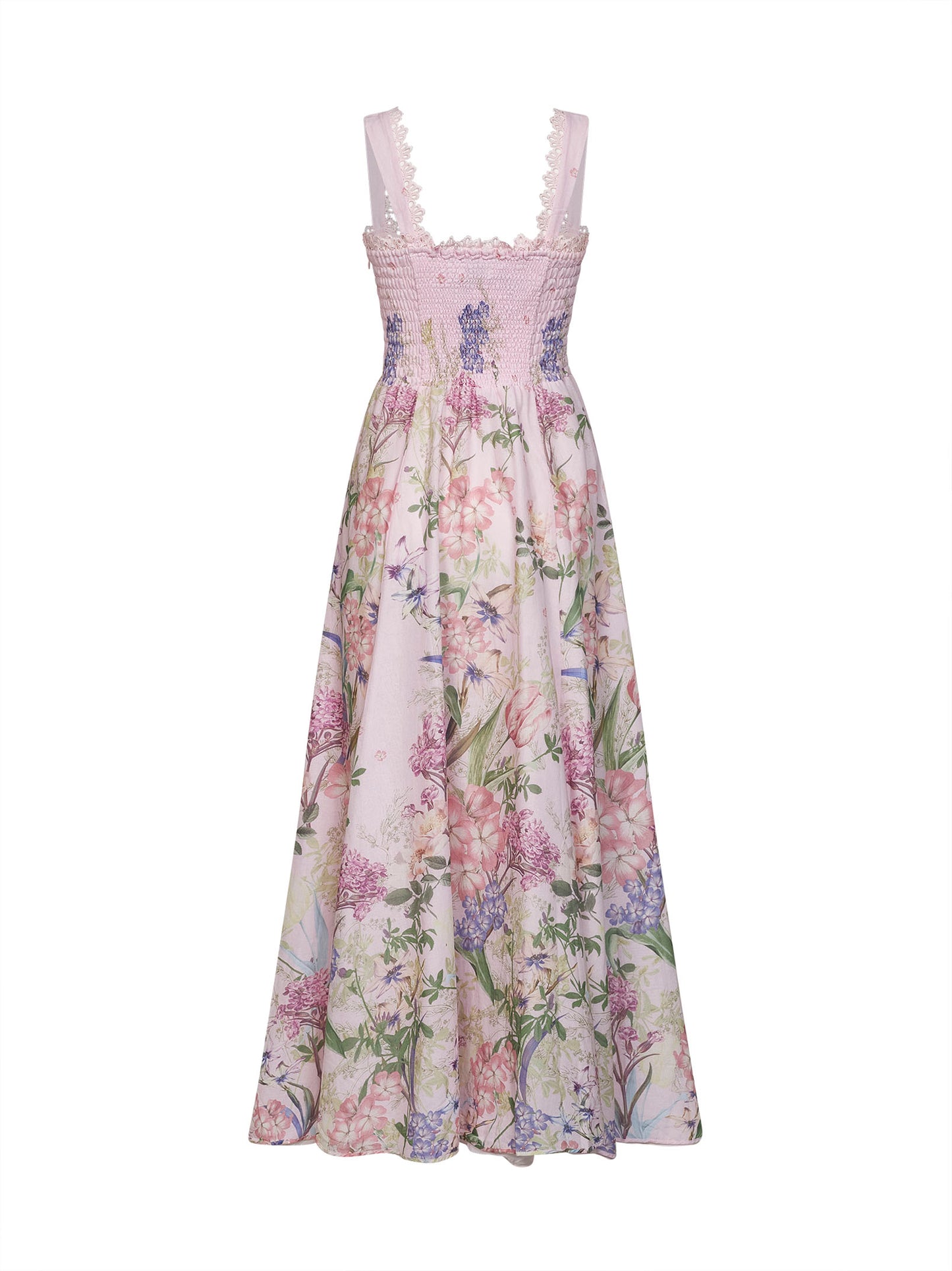 Abito lungo Crissy in misto cotone stampato rosa