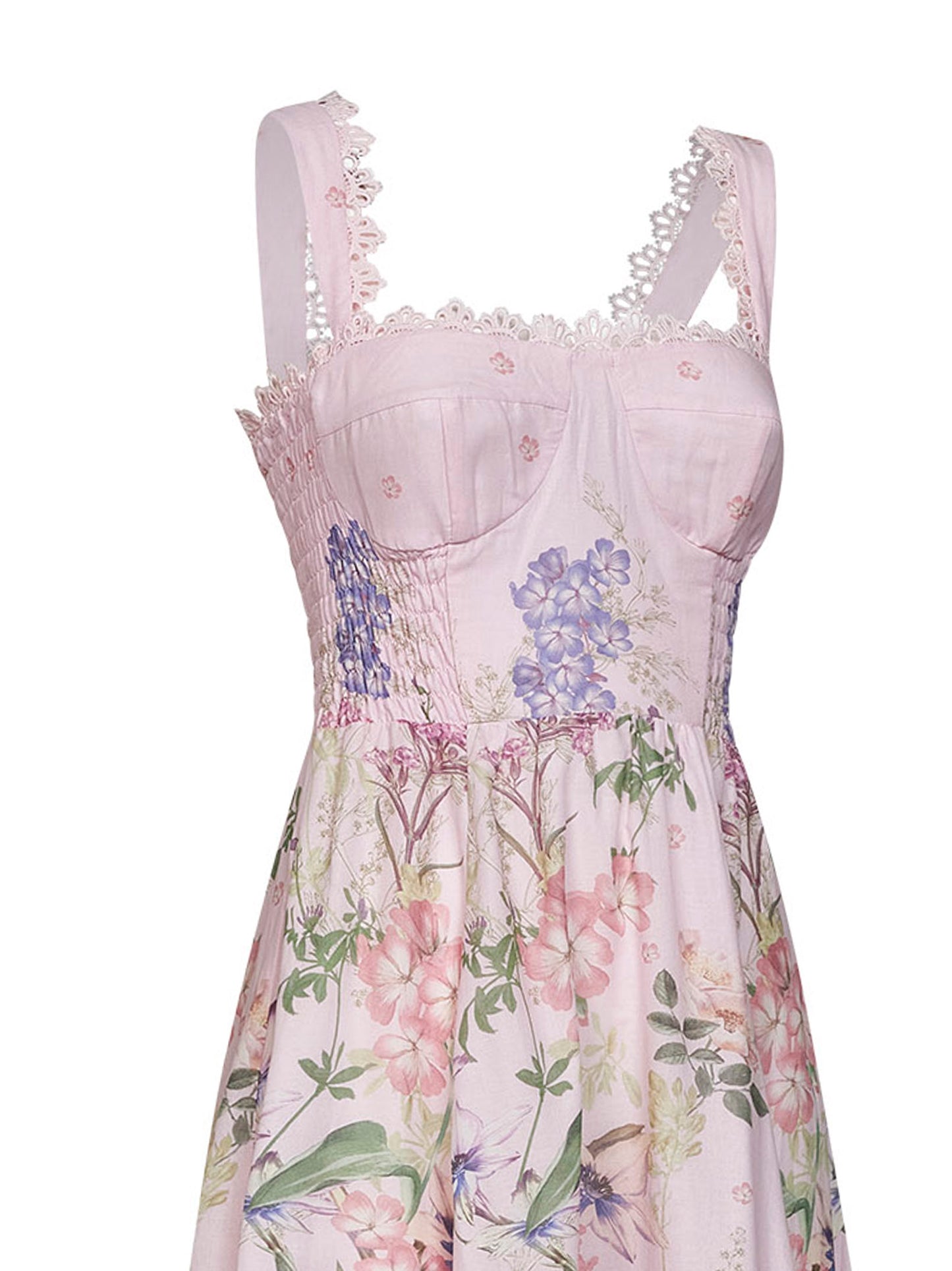Abito lungo Crissy in misto cotone stampato rosa