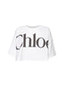 White jersey cropped logo T-shirt