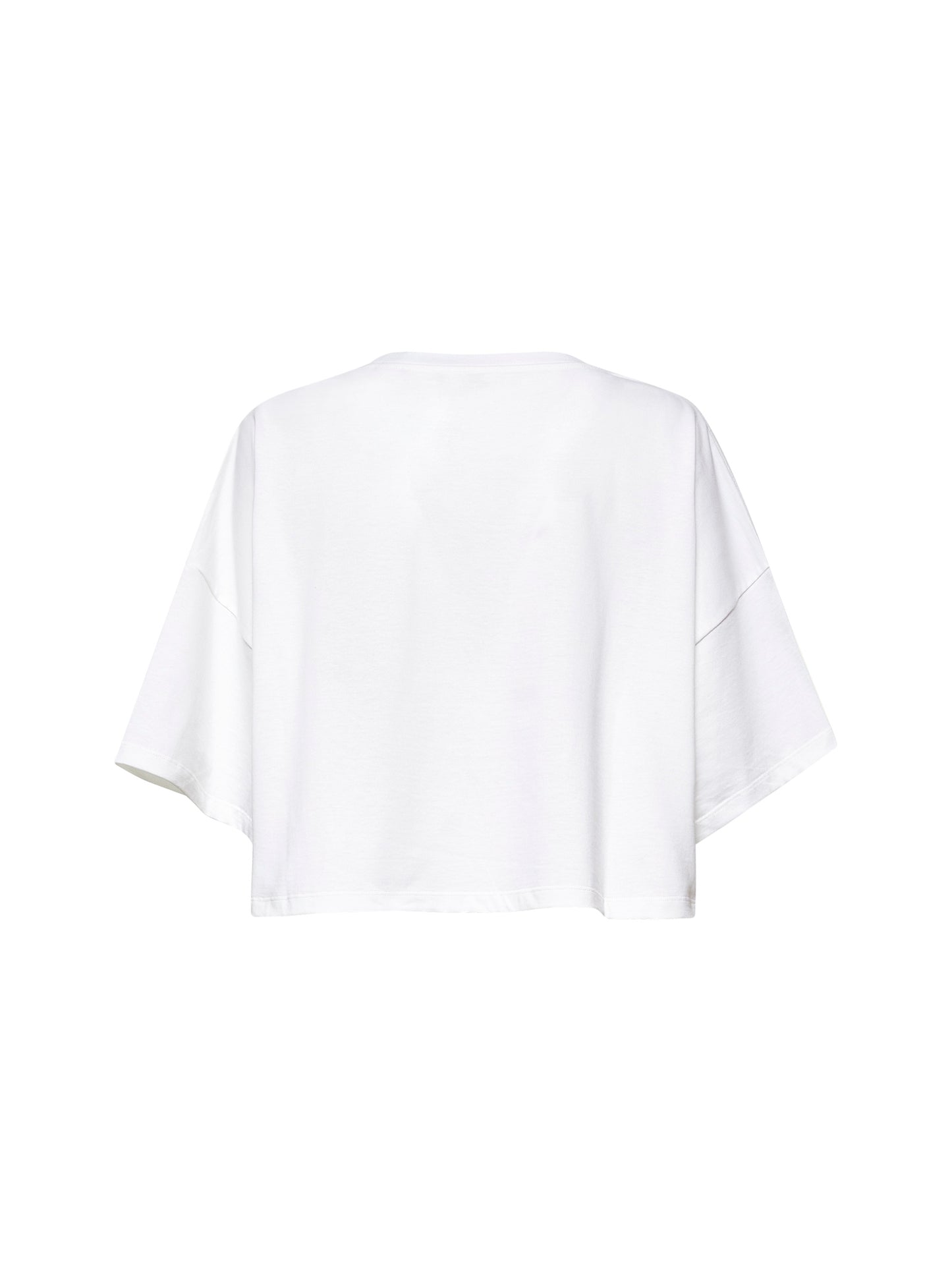 White jersey cropped logo T-shirt