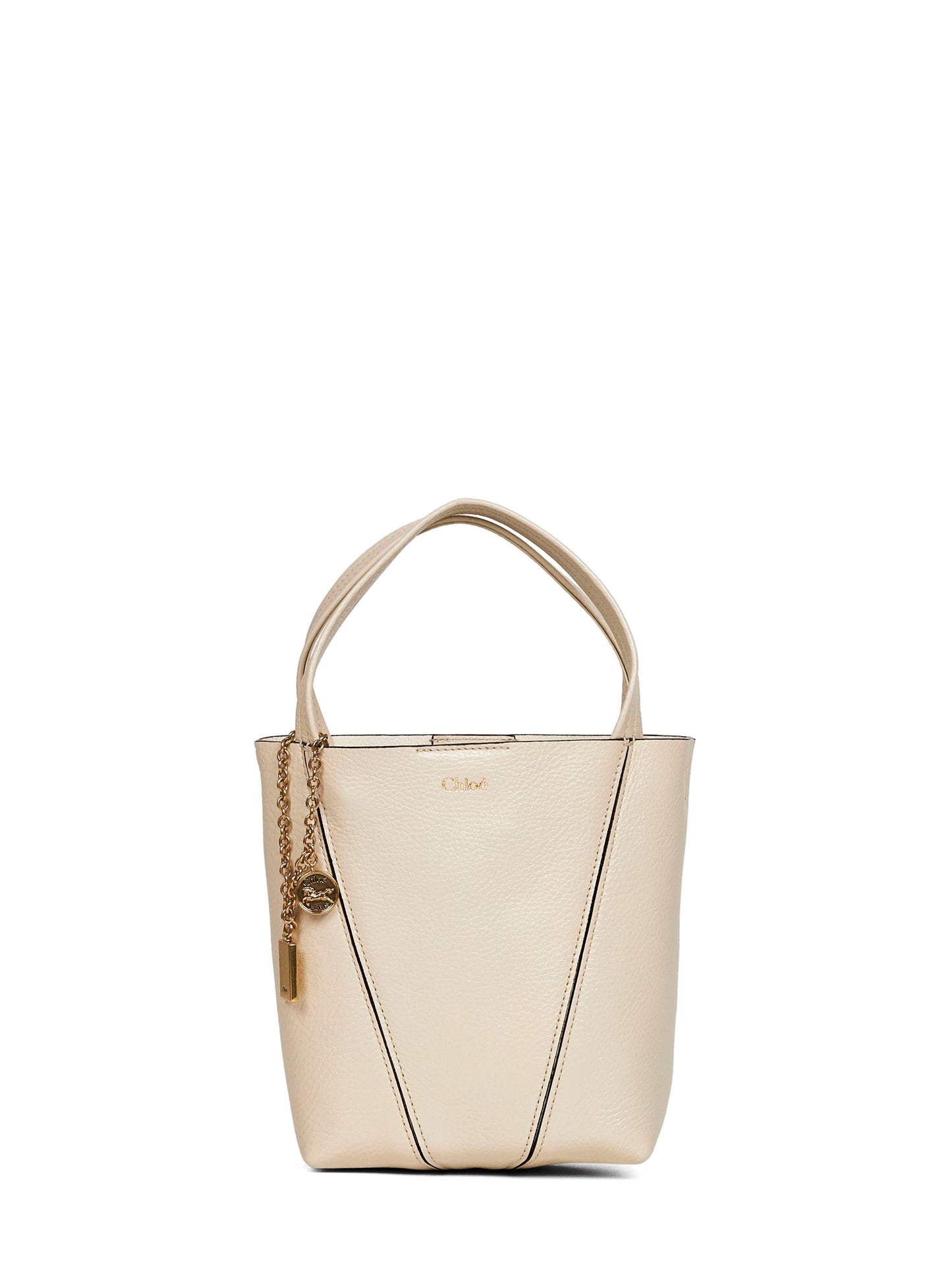 Sweet beige Chloé Spin small tote bag