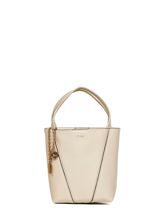 Sweet beige Chloé Spin small tote bag
