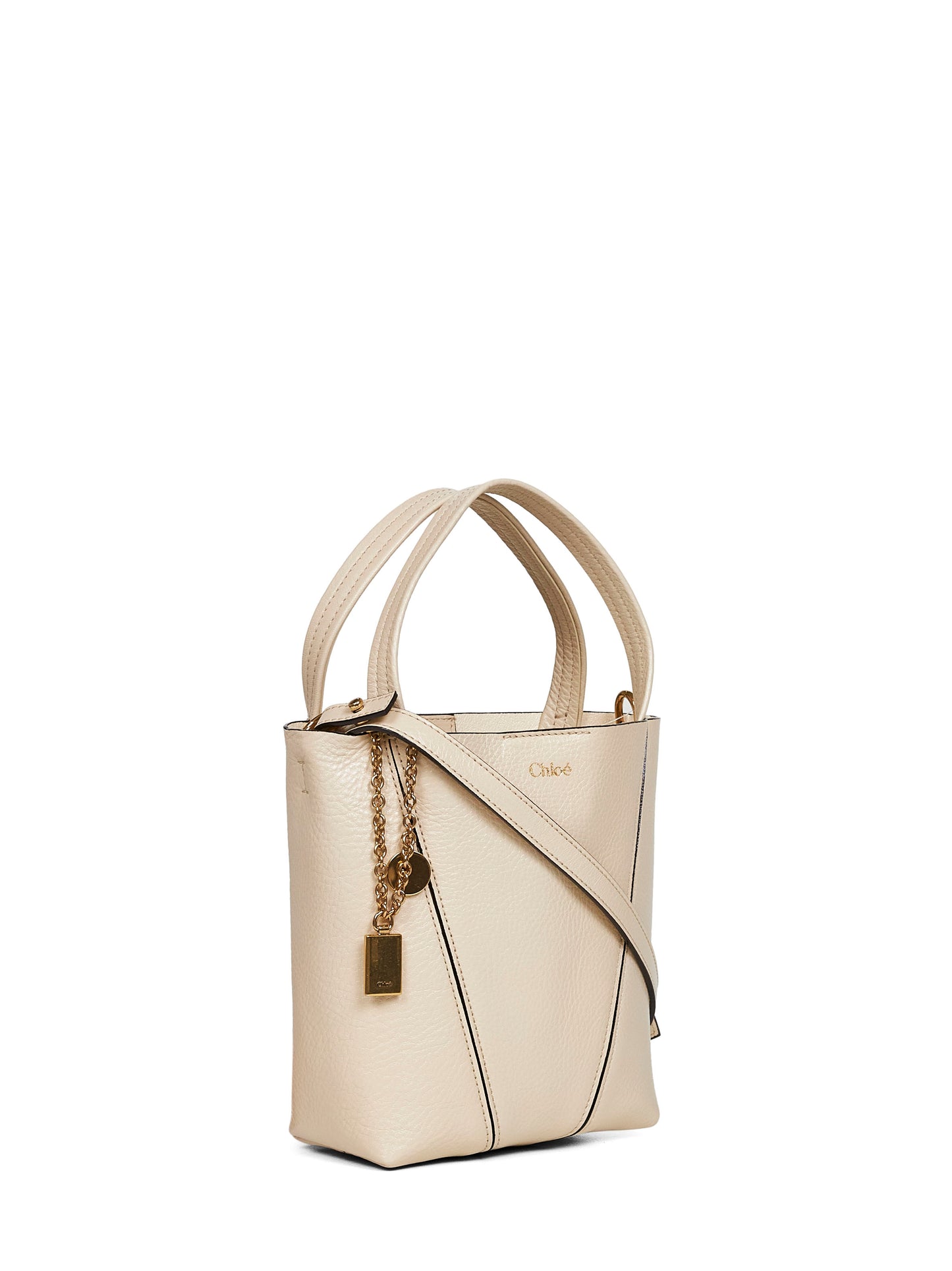 Sweet beige Chloé Spin small tote bag