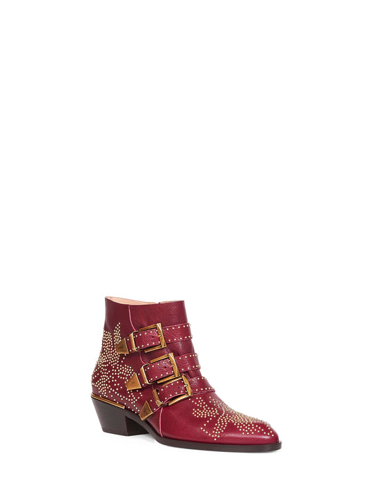 Stivaletti Susanna in pelle granata