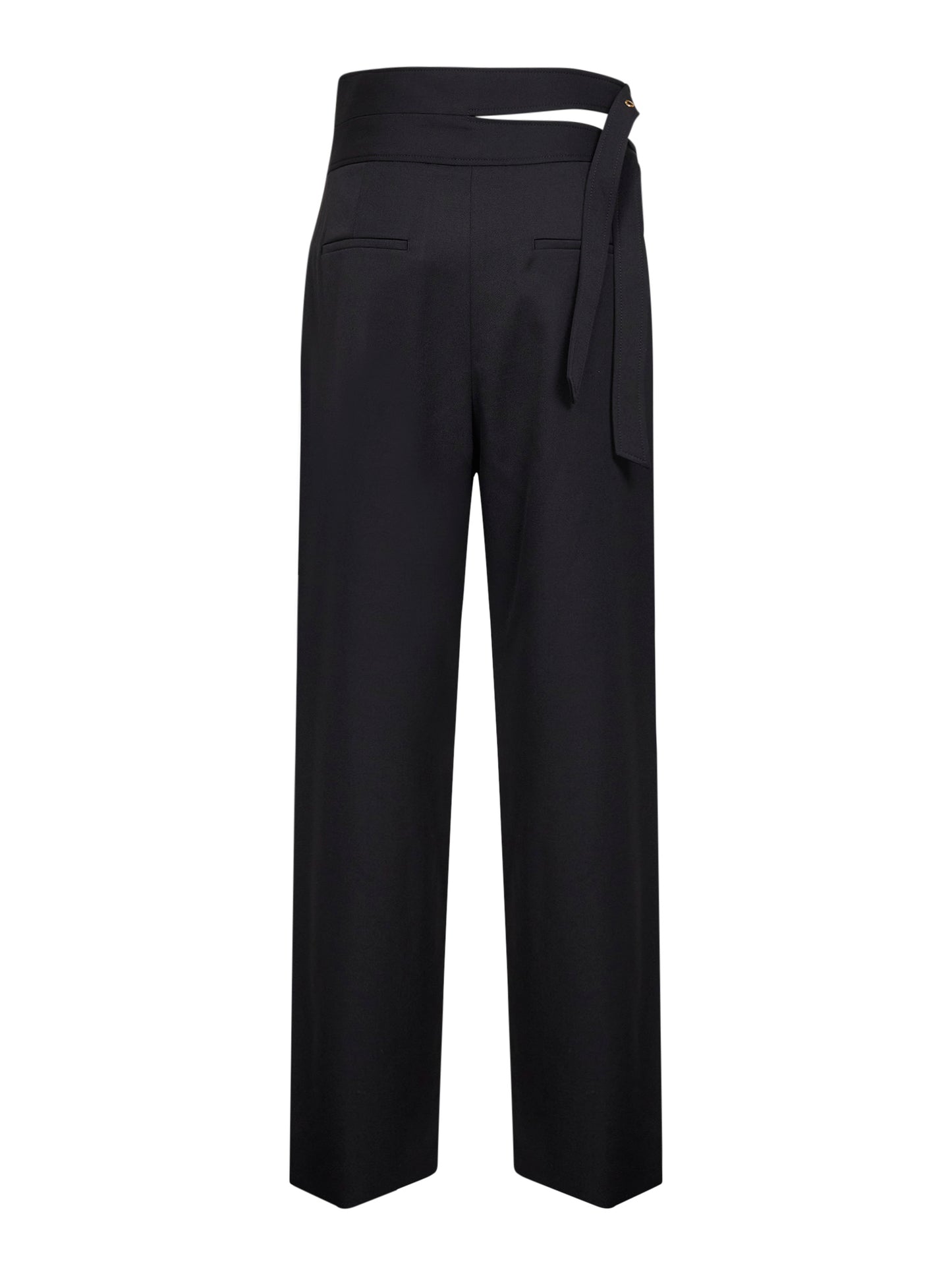 Pantaloni sartoriali in lana grain de poudre nera