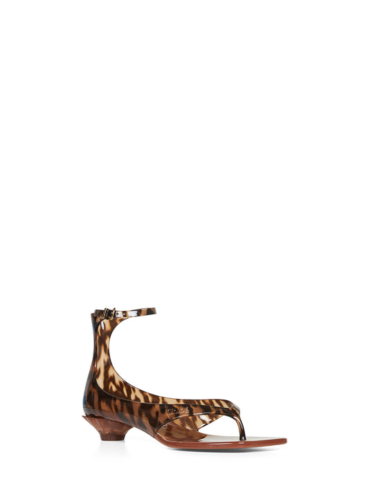 Black and brown Chloé Jelly thong sandals