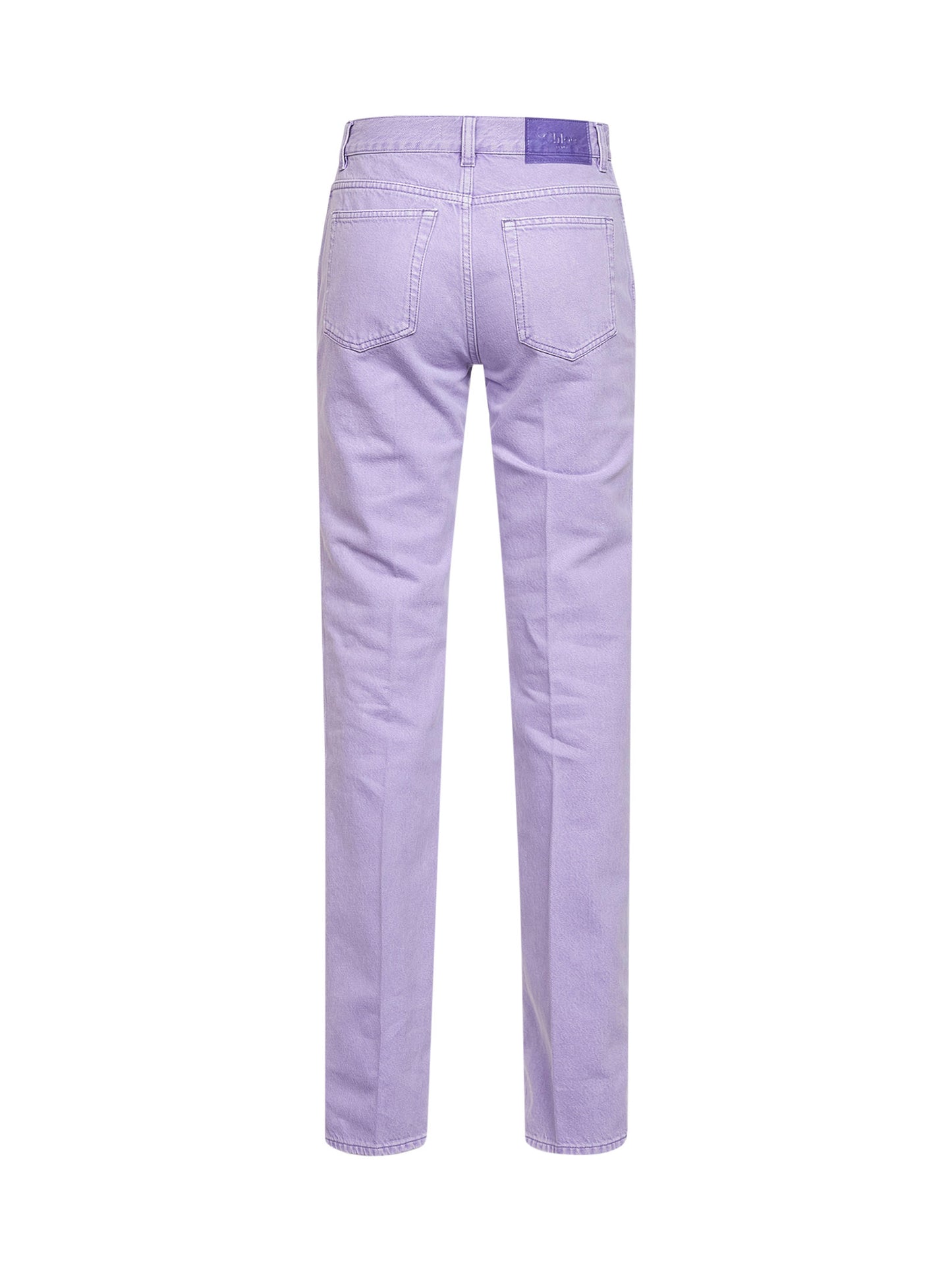 Jeans dritti in denim lavanda