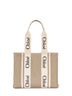 Medium Woody tote bag in linen