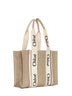 Medium Woody tote bag in linen