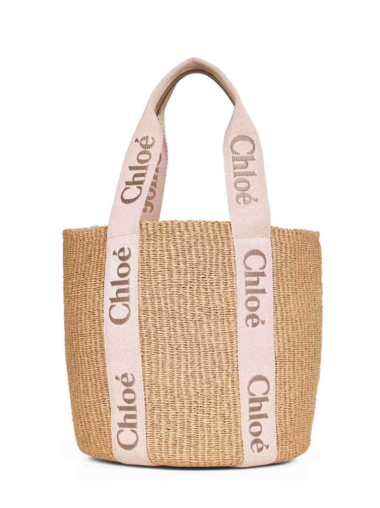 Blushy beige Woody large basket bag