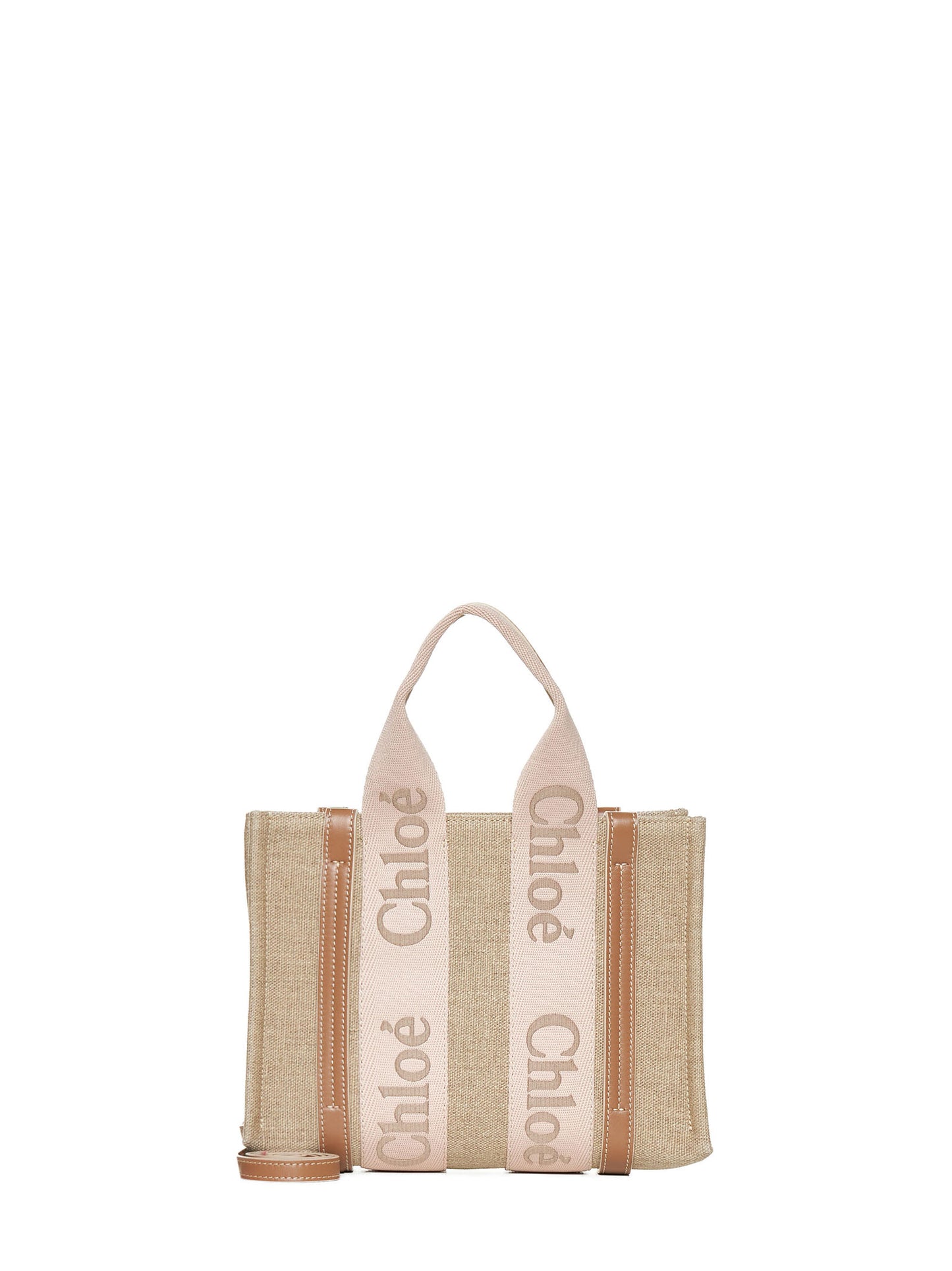 Woody linen small tote bag by Chloè<BR/>