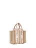Woody linen small tote bag by Chloè<BR/>