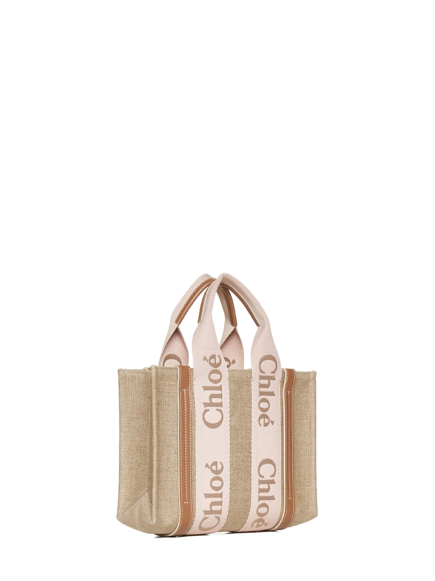 Woody linen small tote bag by Chloè<BR/>