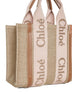 Woody linen small tote bag by Chloè<BR/>
