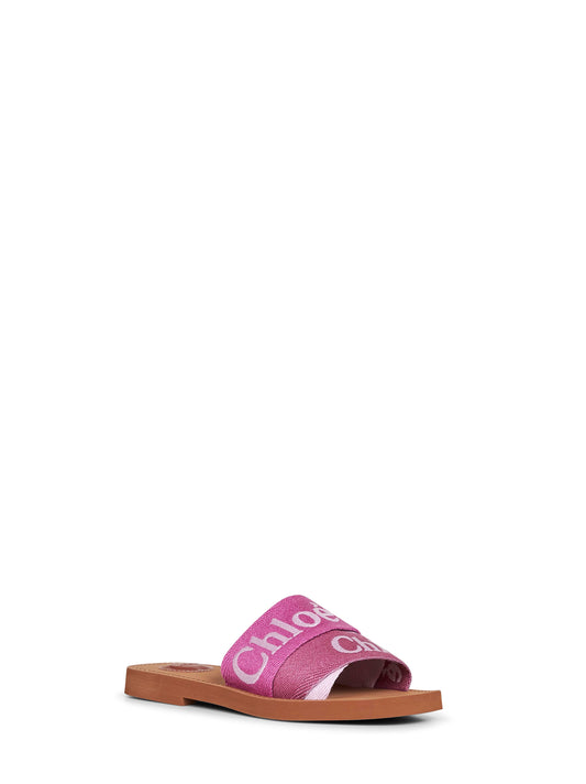 Pinky violet Woody flat sandals