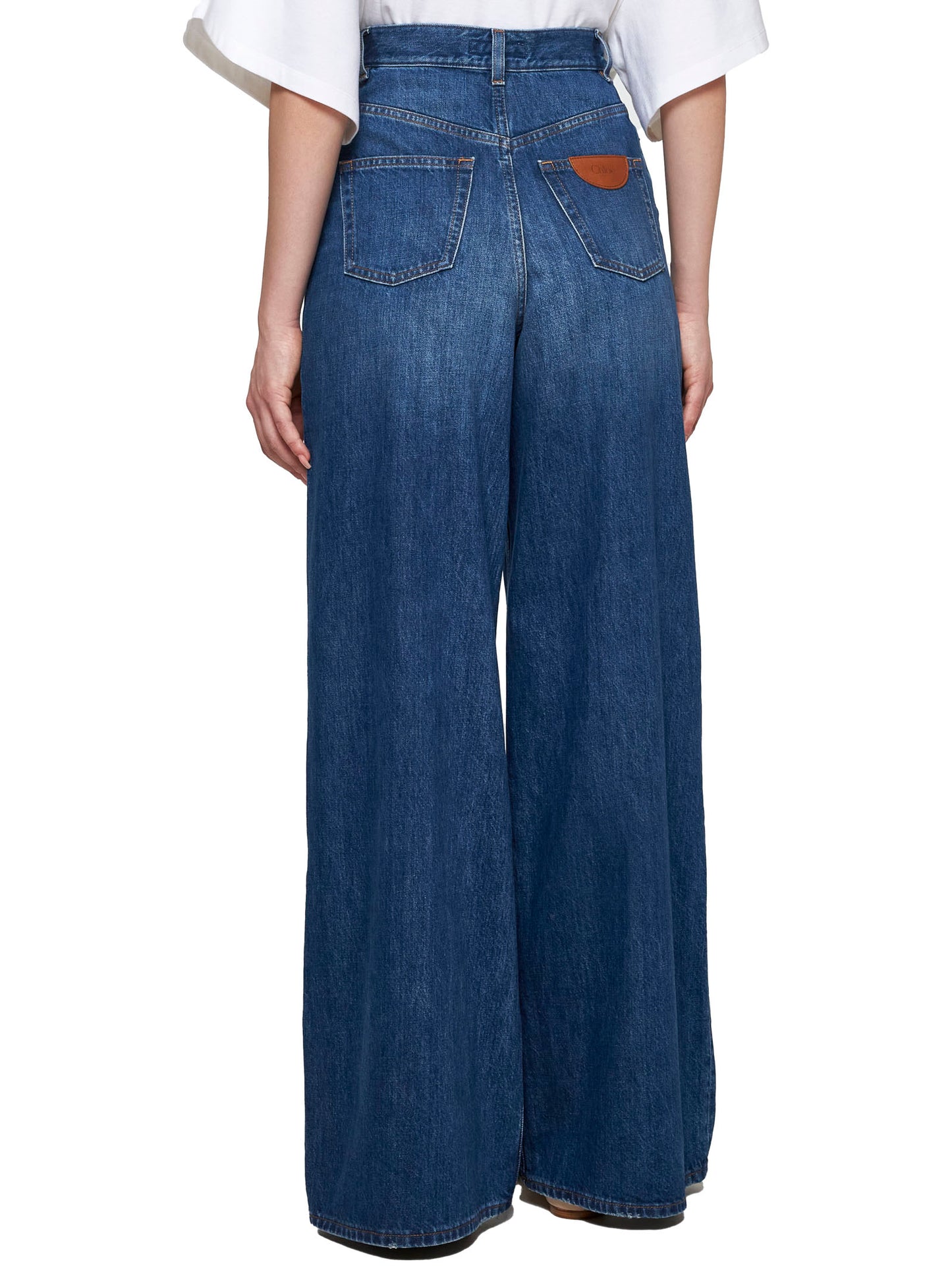 Wide-leg denim jeans