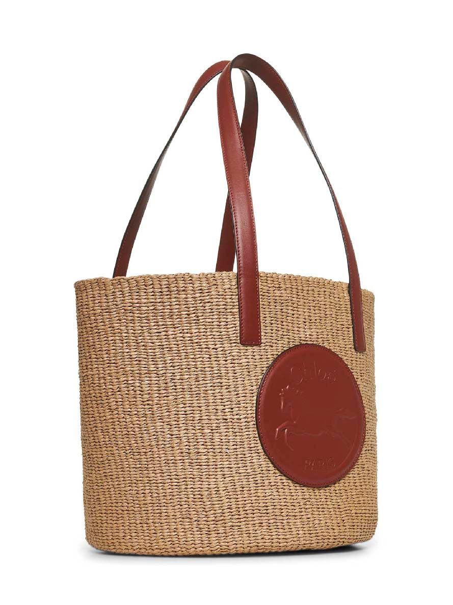 Borsa cesto grande Horse Medal beige