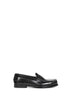 Black polished fumè leather Rowley loafers