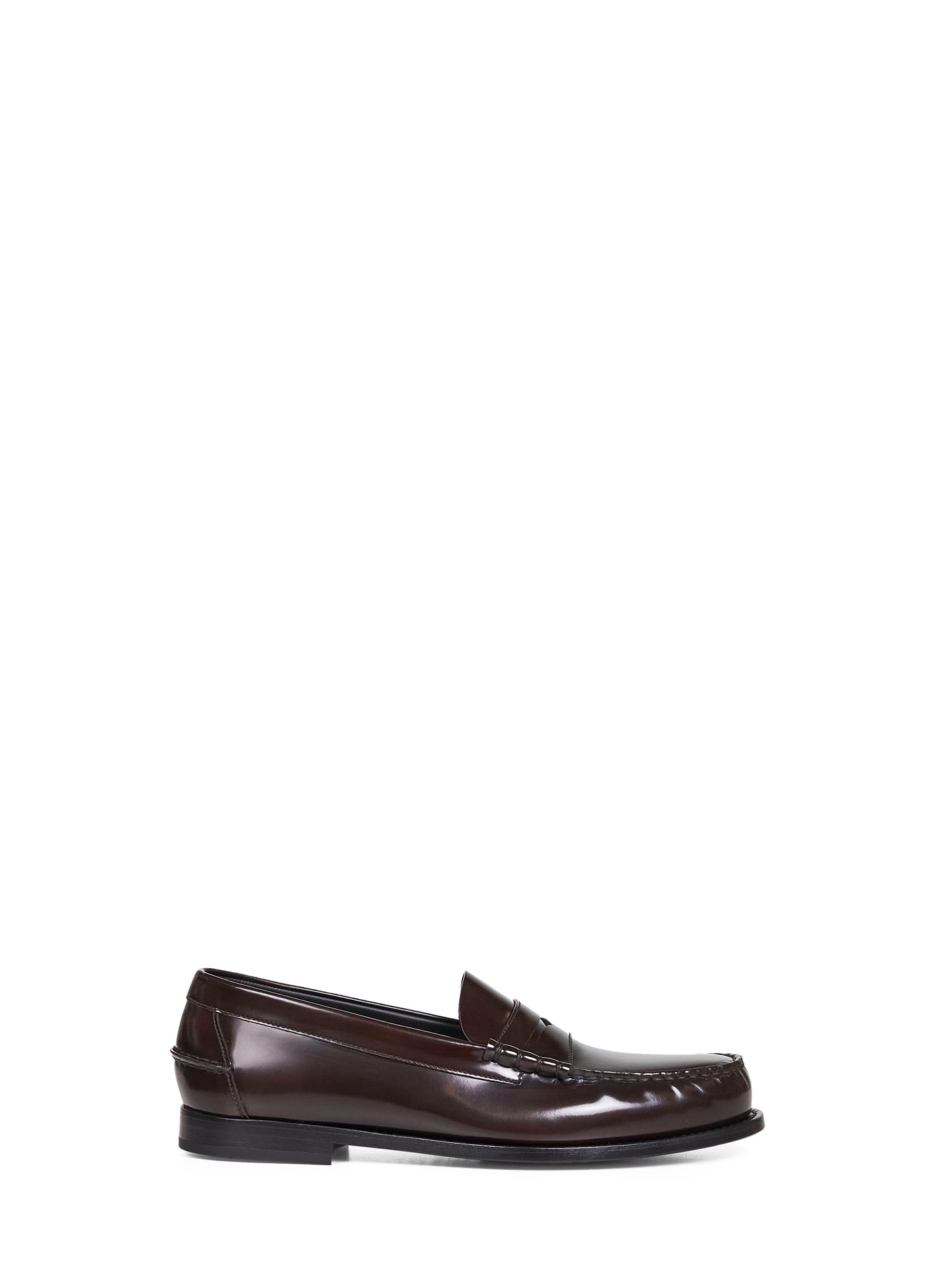 Burnt polished fumè leather Rowley loafers