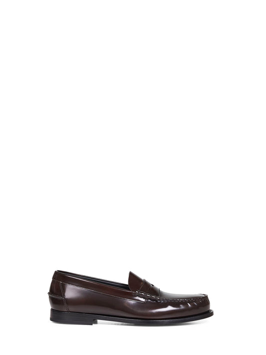 Burnt polished fumè leather Rowley loafers