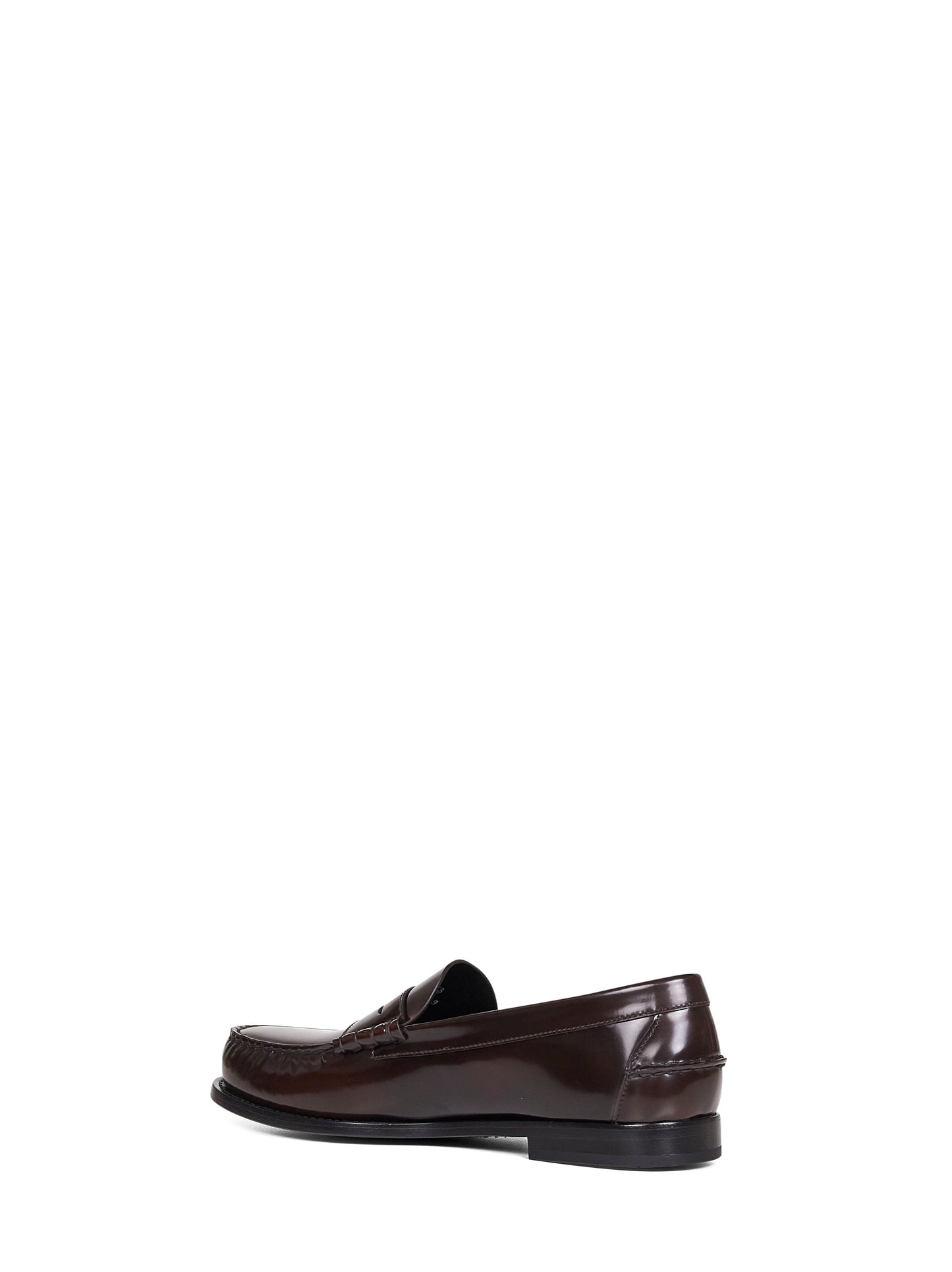 Burnt polished fumè leather Rowley loafers