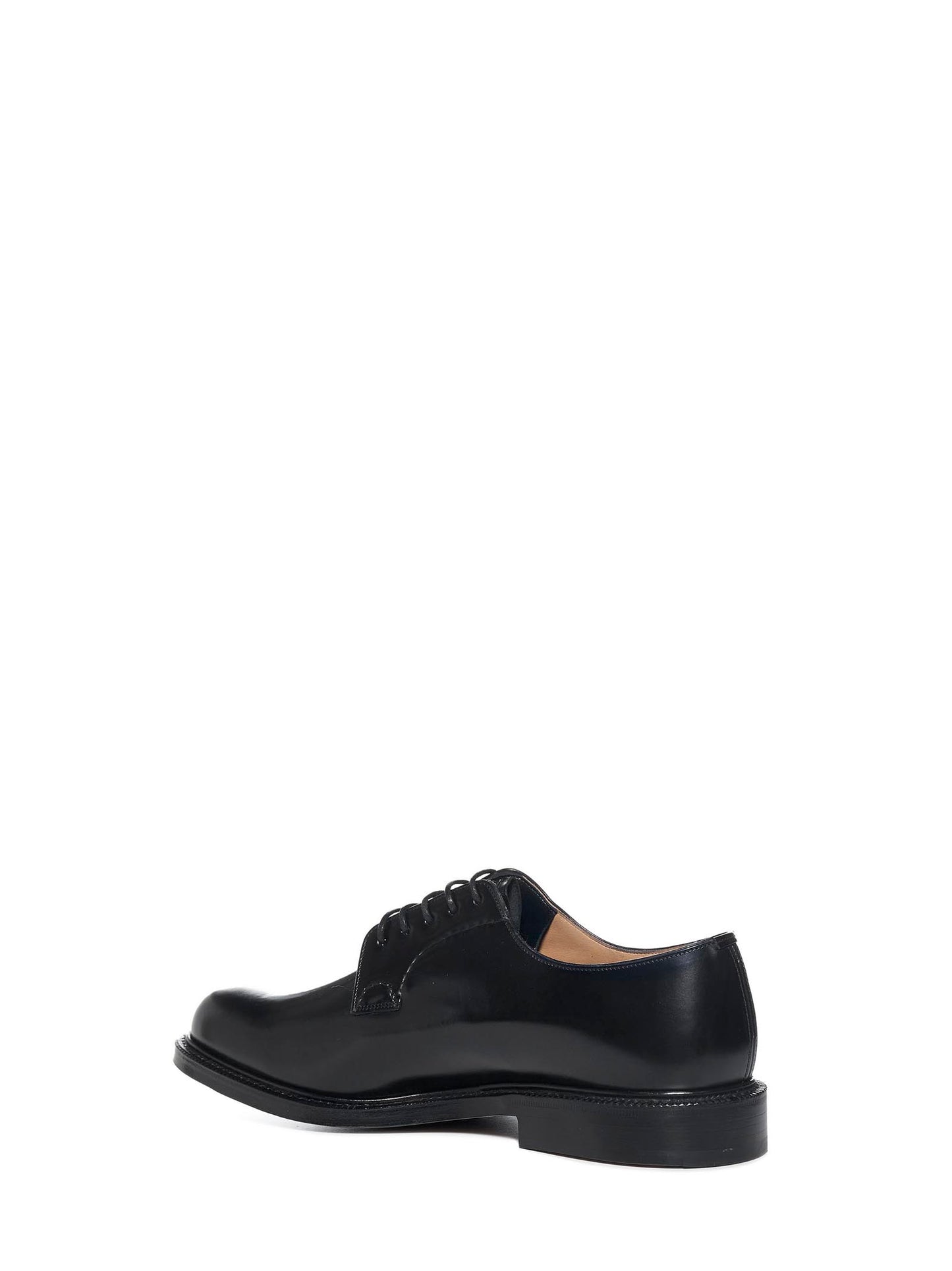 Black leather Shannon Derby blucher shoes