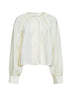 Camicia a tunica arricciata in nylon riciclato latte