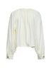 Camicia a tunica arricciata in nylon riciclato latte
