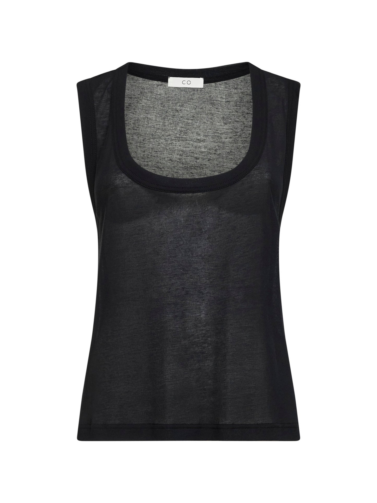 Canotta ampia in jersey fiammato nero